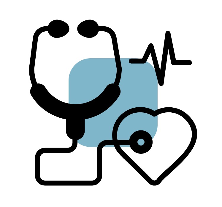 Animated image of a heart and a stethoscope